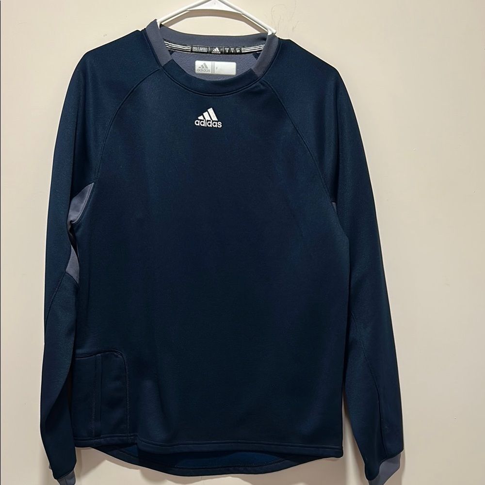 Adidas Navy Blue and gray crew neck Sweatshirt NWOT